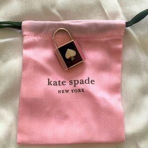 💯Auth Kate Spade NWOT 💓heart locket purse accessory or fun lock any bag ♠️
